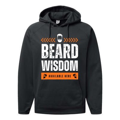 Funny Beard Man Tee Epic Beardeds Gifts - Beard Wisdom Performance Fleece Hoodie