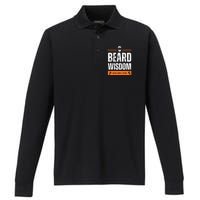 Funny Beard Man Tee Epic Beardeds Gifts - Beard Wisdom Performance Long Sleeve Polo