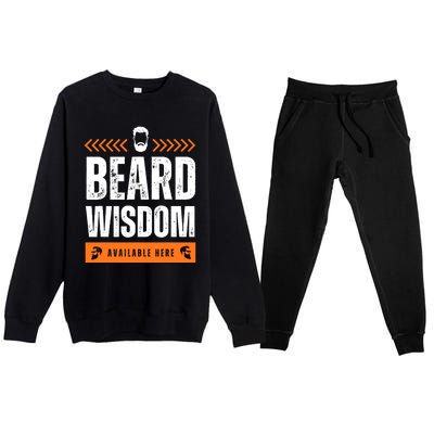 Funny Beard Man Tee Epic Beardeds Gifts - Beard Wisdom Premium Crewneck Sweatsuit Set