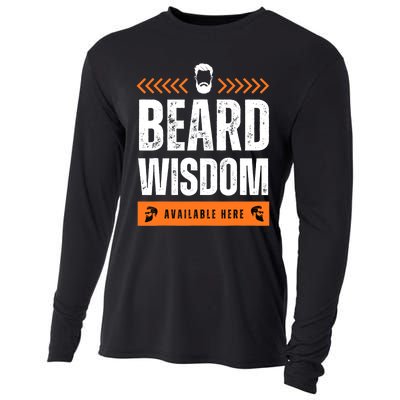 Funny Beard Man Tee Epic Beardeds Gifts - Beard Wisdom Cooling Performance Long Sleeve Crew