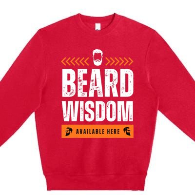 Funny Beard Man Tee Epic Beardeds Gifts - Beard Wisdom Premium Crewneck Sweatshirt