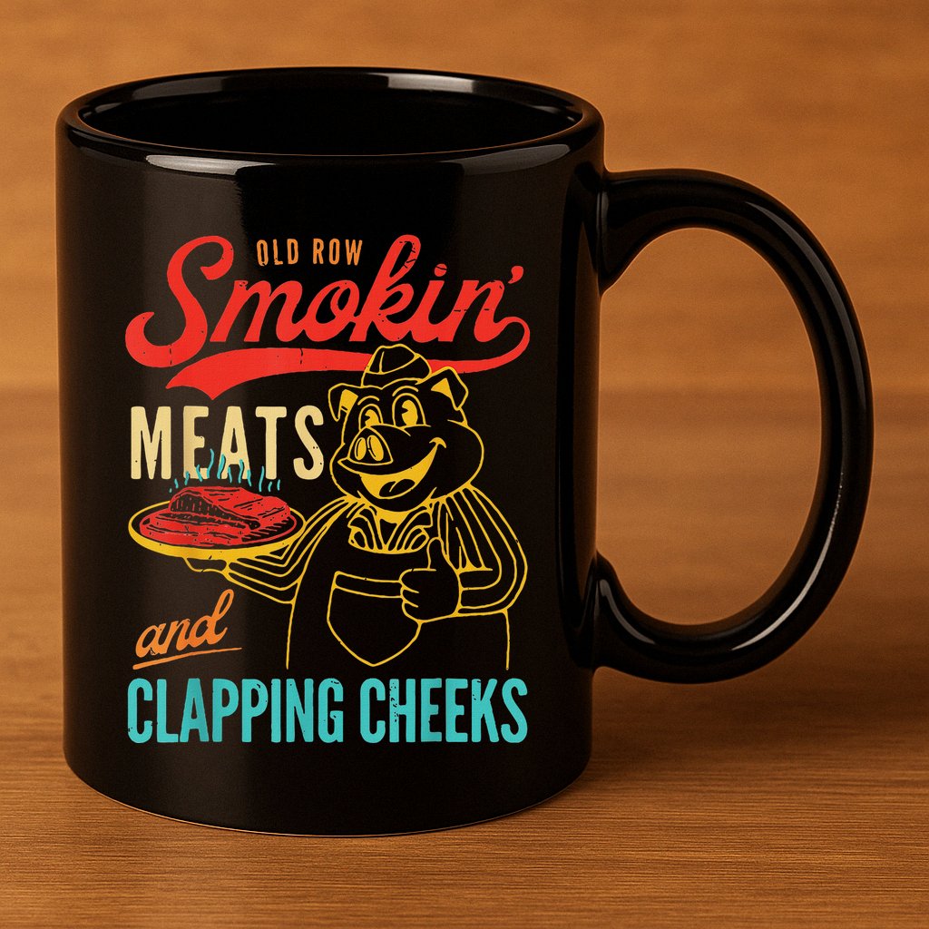 Funny Bbq Meat Groovy Smoking Fun 11oz C Handle Ceramic Mug