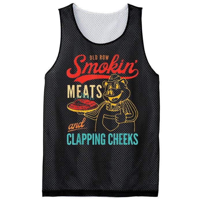 Funny Bbq Meat Groovy Smoking Fun Mesh Reversible Basketball Jersey Tank