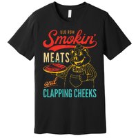 Funny Bbq Meat Groovy Smoking Fun Premium T-Shirt