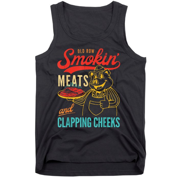 Funny Bbq Meat Groovy Smoking Fun Tank Top