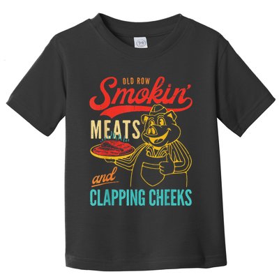 Funny Bbq Meat Groovy Smoking Fun Toddler T-Shirt