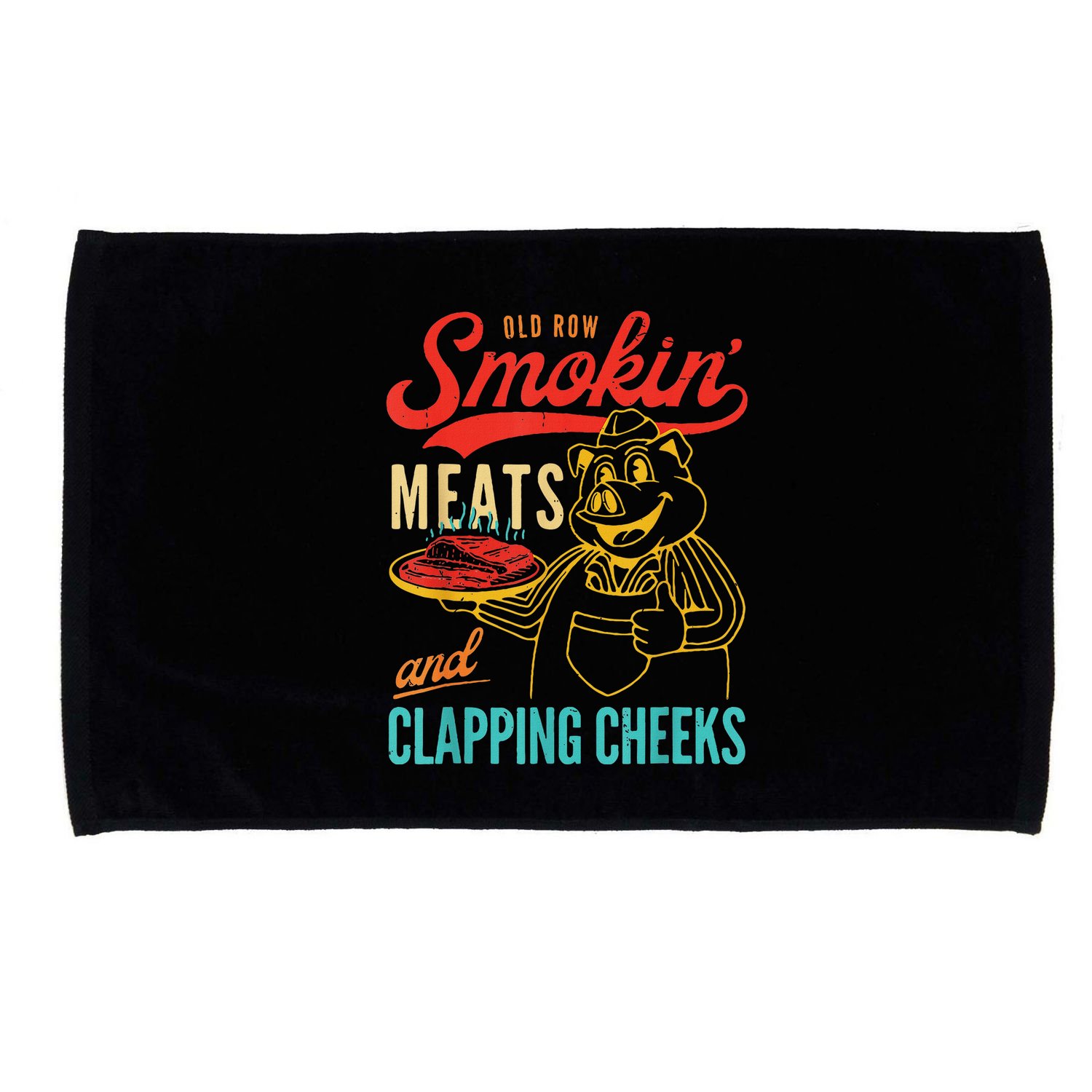 Funny Bbq Meat Groovy Smoking Fun Microfiber Hand Towel