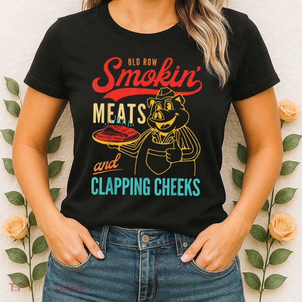 Funny Bbq Meat Groovy Smoking Fun Womens T-Shirt
