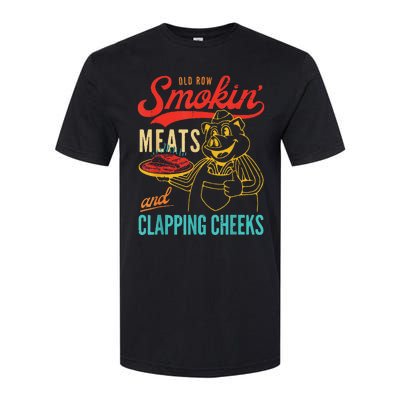 Funny Bbq Meat Groovy Smoking Fun Softstyle CVC T-Shirt