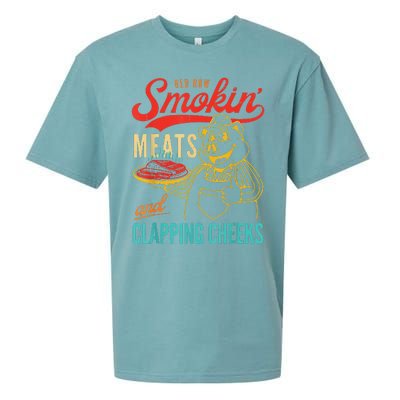 Funny Bbq Meat Groovy Smoking Fun Sueded Cloud Jersey T-Shirt