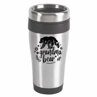 Floral Bear Matching Family Outfits, Funny Grandma Bear 16oz Travel Tumbler