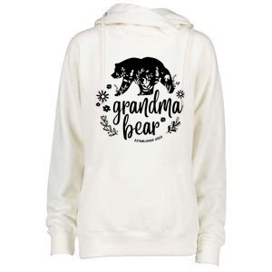 Floral Bear Matching Family Outfits, Funny Grandma Bear Womens Funnel Neck Pullover Hood