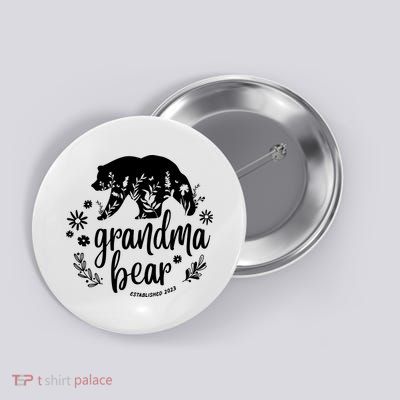 Floral Bear Matching Family Outfits, Funny Grandma Bear Button