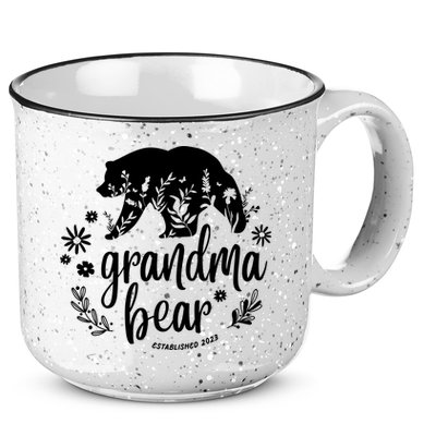 Floral Bear Matching Family Outfits, Funny Grandma Bear 15oz Campfire Ceramic Mug