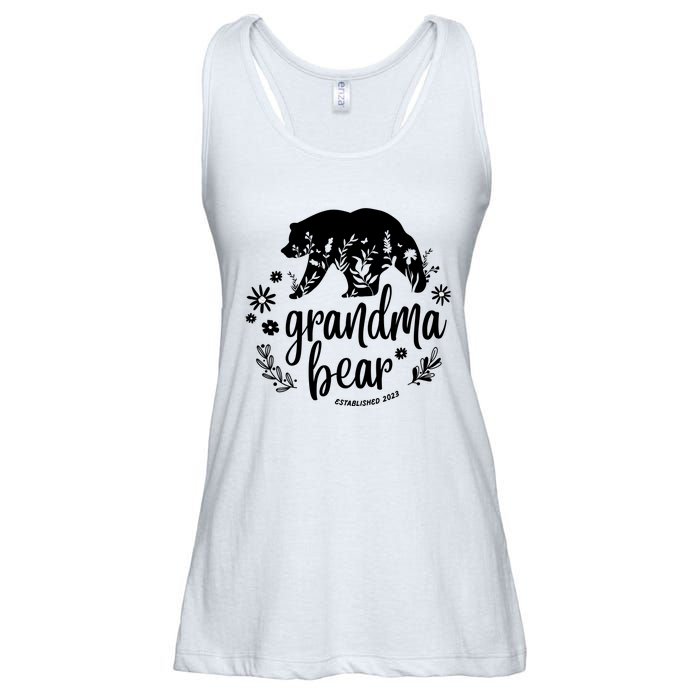 Floral Bear Matching Family Outfits, Funny Grandma Bear Ladies Essential Flowy Tank