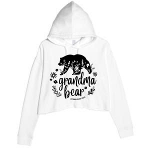 Floral Bear Matching Family Outfits, Funny Grandma Bear Crop Fleece Hoodie