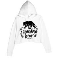 Floral Bear Matching Family Outfits, Funny Grandma Bear Crop Fleece Hoodie