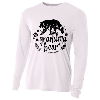 Floral Bear Matching Family Outfits, Funny Grandma Bear Cooling Performance Long Sleeve Crew