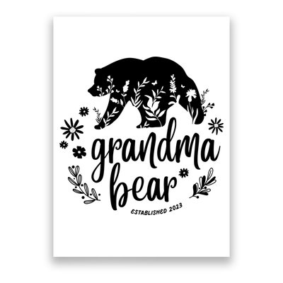 Floral Bear Matching Family Outfits, Funny Grandma Bear Poster
