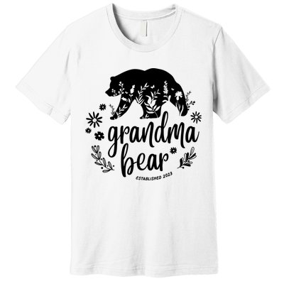 Floral Bear Matching Family Outfits, Funny Grandma Bear Premium T-Shirt