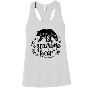 Floral Bear Matching Family Outfits, Funny Grandma Bear Women's Racerback Tank