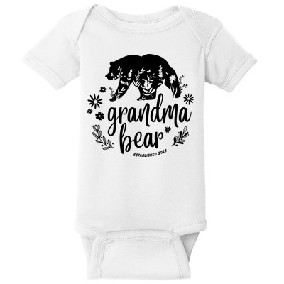 Floral Bear Matching Family Outfits, Funny Grandma Bear Baby Bodysuit
