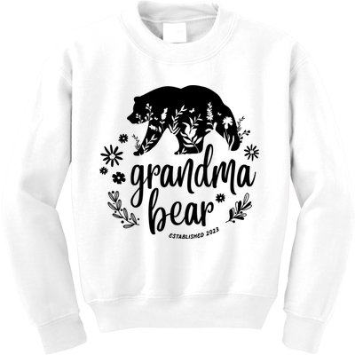 Floral Bear Matching Family Outfits, Funny Grandma Bear Kids Sweatshirt