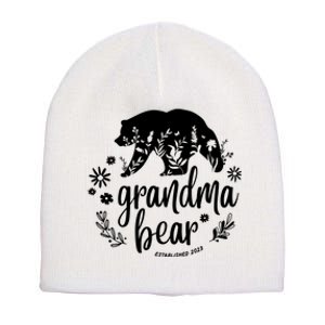 Floral Bear Matching Family Outfits, Funny Grandma Bear Short Acrylic Beanie