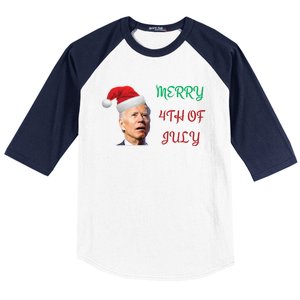 Funny Biden Merry 4th Of July Christmas Red And Green Baseball Sleeve Shirt