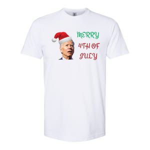 Funny Biden Merry 4th Of July Christmas Red And Green Softstyle CVC T-Shirt