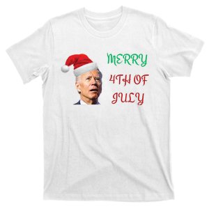 Funny Biden Merry 4th Of July Christmas Red And Green T-Shirt