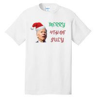 Funny Biden Merry 4th Of July Christmas Red And Green Tall T-Shirt