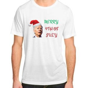 Funny Biden Merry 4th Of July Christmas Red And Green Adult ChromaSoft Performance T-Shirt