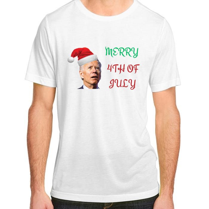 Funny Biden Merry 4th Of July Christmas Red And Green Adult ChromaSoft Performance T-Shirt