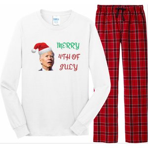 Funny Biden Merry 4th Of July Christmas Red And Green Long Sleeve Pajama Set