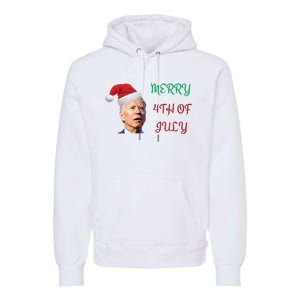 Funny Biden Merry 4th Of July Christmas Red And Green Premium Hoodie