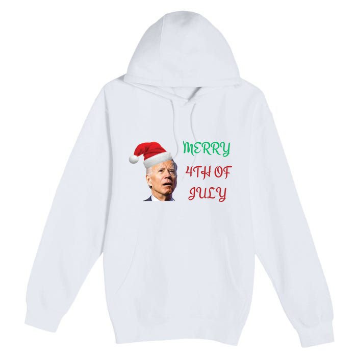 Funny Biden Merry 4th Of July Christmas Red And Green Premium Pullover Hoodie