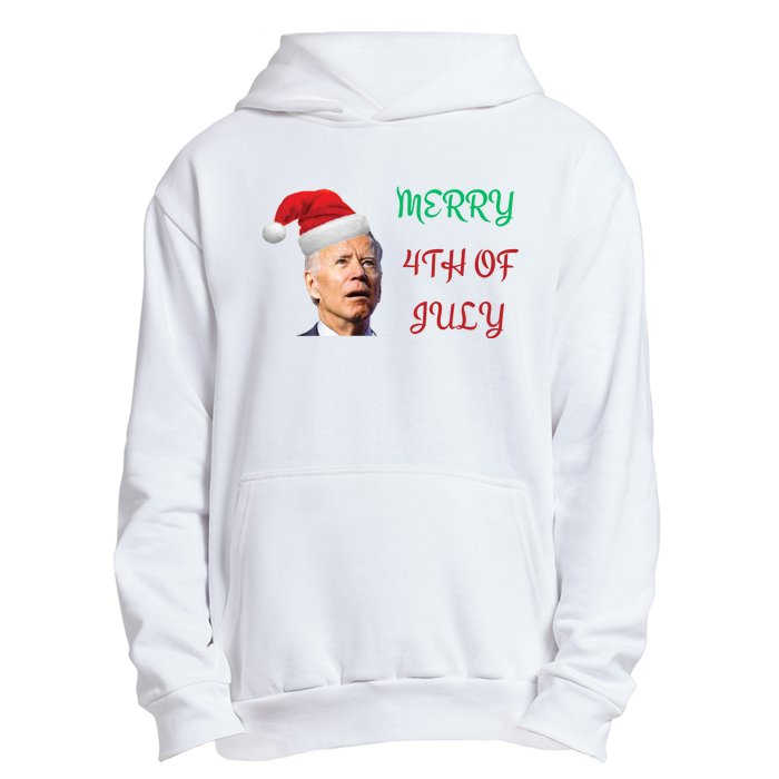 Funny Biden Merry 4th Of July Christmas Red And Green Urban Pullover Hoodie