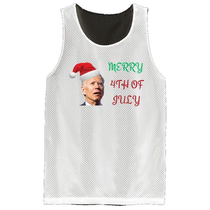 Funny Biden Merry 4th Of July Christmas Red And Green Mesh Reversible Basketball Jersey Tank