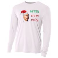 Funny Biden Merry 4th Of July Christmas Red And Green Cooling Performance Long Sleeve Crew