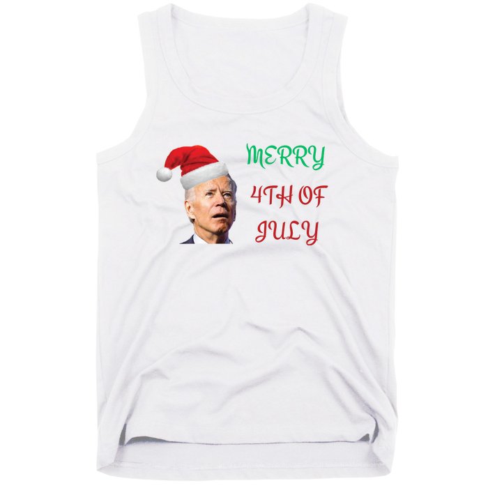 Funny Biden Merry 4th Of July Christmas Red And Green Tank Top