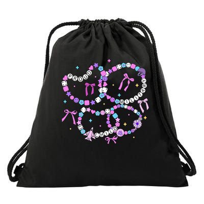 Friendship Bracelet Military Kid Purple up for Military Kid Drawstring Bag