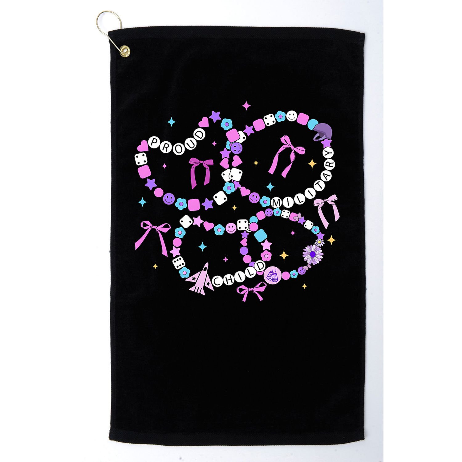 Friendship Bracelet Military Kid Purple up for Military Kid Golf Towel