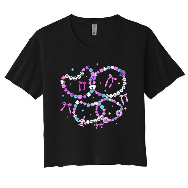 Friendship Bracelet Military Kid Purple up for Military Kid Women's Crop Top Tee