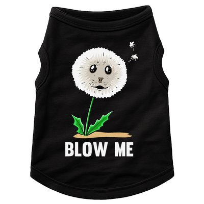 Funny Blow Me Seal Face Dandelion Meme Doggie Tank