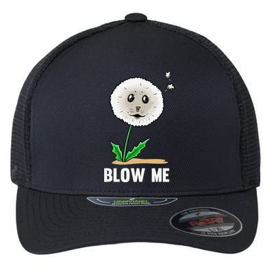 Funny Blow Me Seal Face Dandelion Meme Flexfit Unipanel Trucker Cap