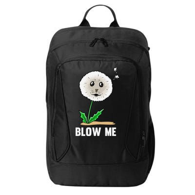 Funny Blow Me Seal Face Dandelion Meme City Backpack