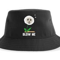 Funny Blow Me Seal Face Dandelion Meme Sustainable Bucket Hat