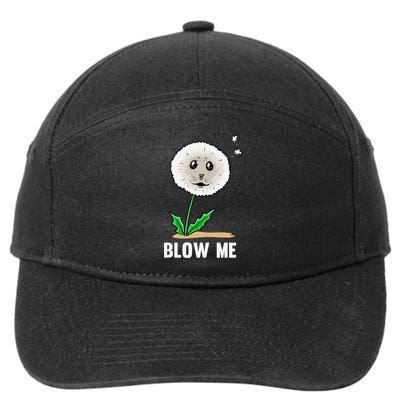 Funny Blow Me Seal Face Dandelion Meme 7-Panel Snapback Hat