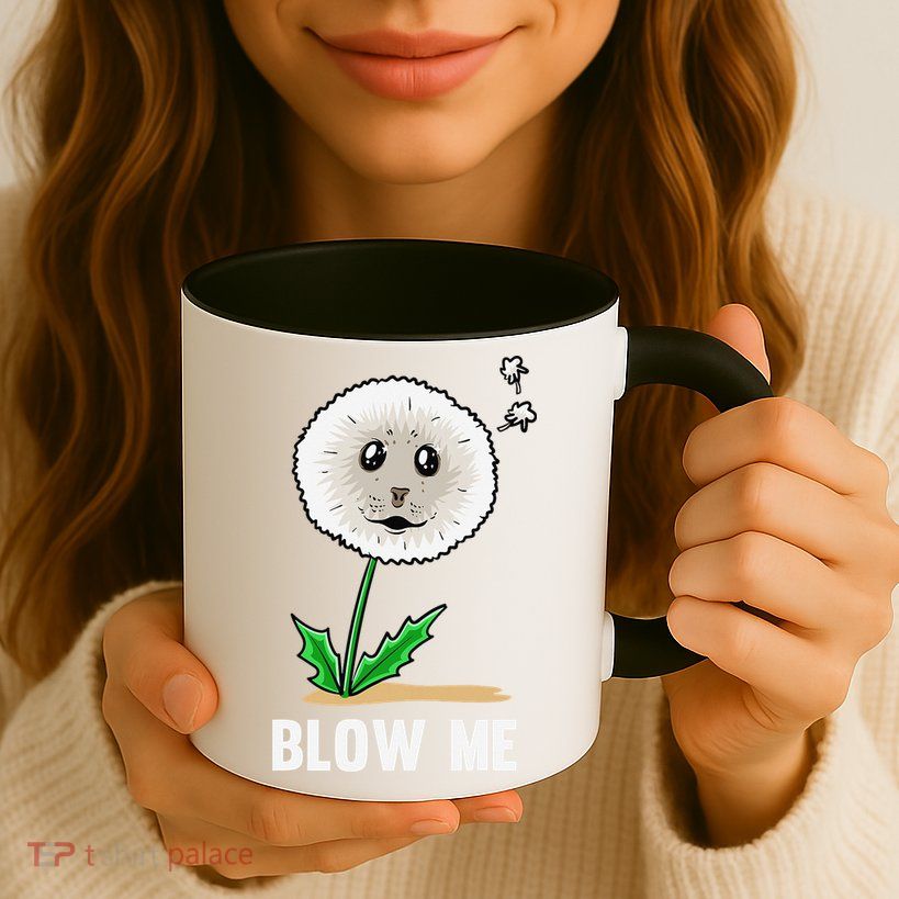 Funny Blow Me Seal Face Dandelion Meme Mug